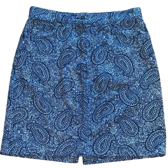 JONES WEAR SPORT blue paisley jean skirt 4 - Picture 1 of 7